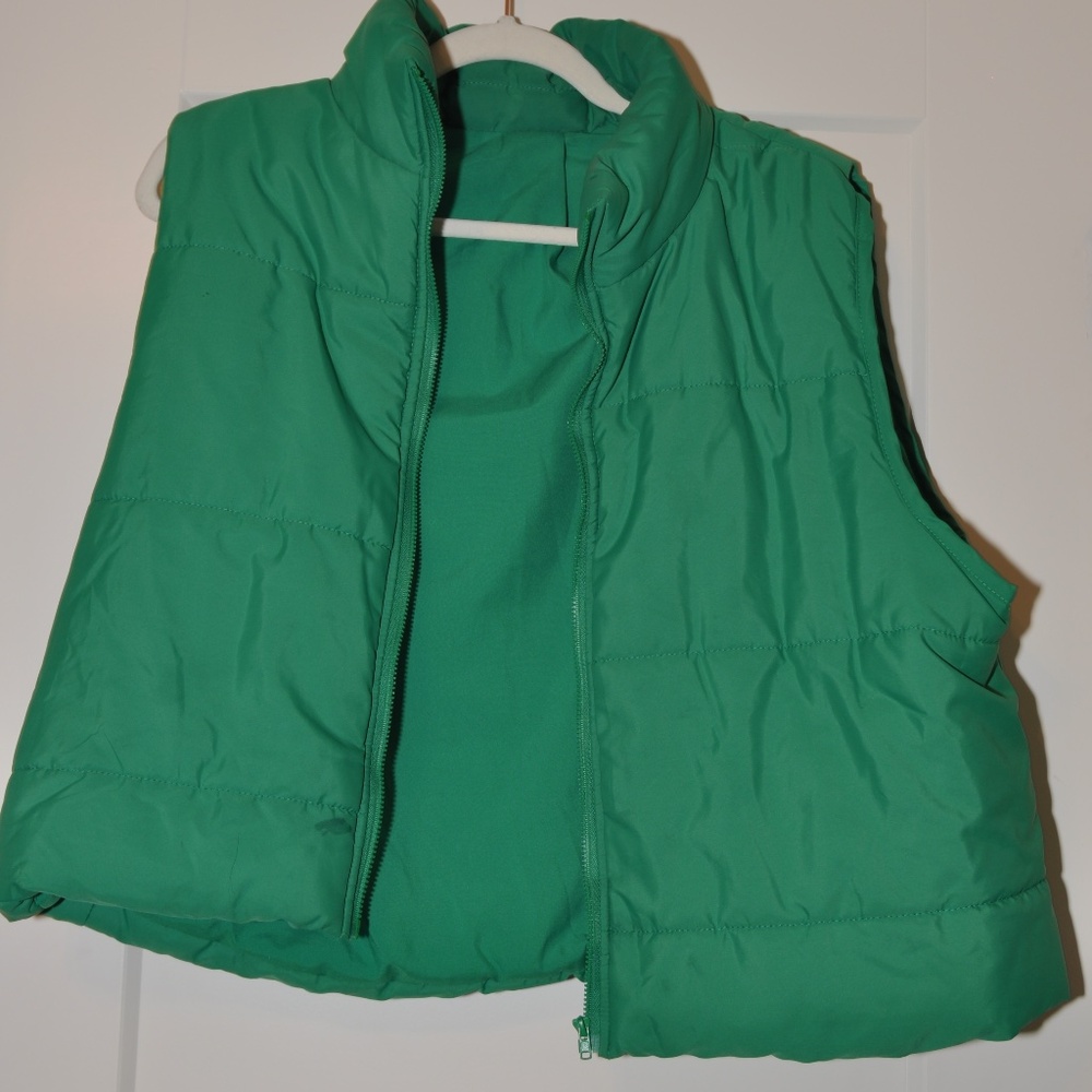 Kelly Green Puffer Vest